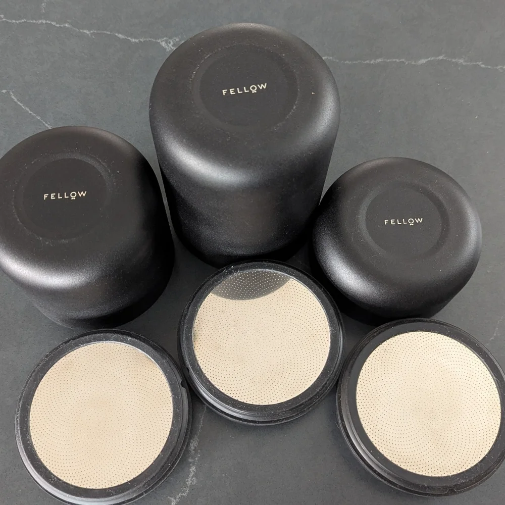 Fellow Atmos Vacuum Coffee Canister Food Storage Set of 3 Black Stainless Steel - Picture 3 of 7